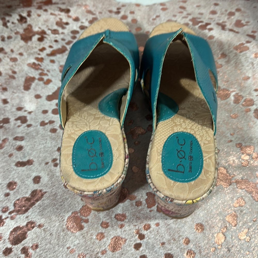 b.o.c. Women's Blue Wedge Sandals - Picture 3 of 6